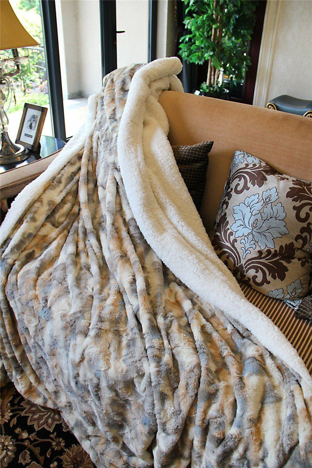 Lynx Faux Fur Throw